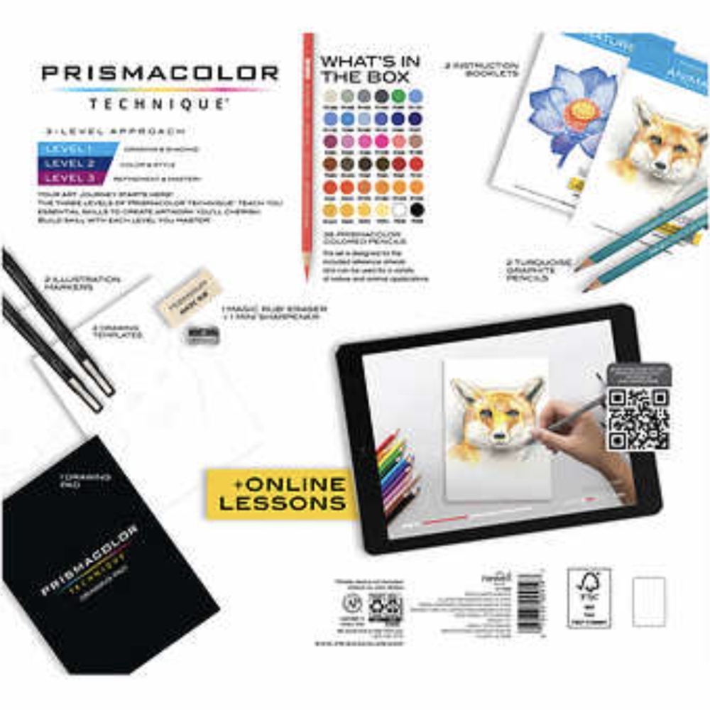 Prismacolor Technique, Art Supplies with Digital Art Lessons, Level 1 Bundle, 47